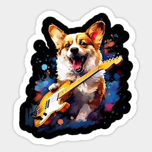 corgi guitar Sticker